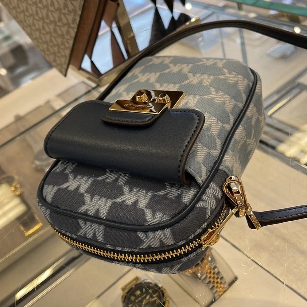 Michael Kors Sloan Editor Small Phone Logo Jacquard Crossbody Butter Multi